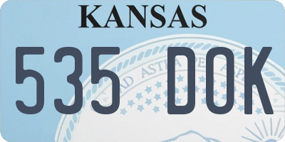 KS license plate 535DOK