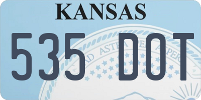 KS license plate 535DOT