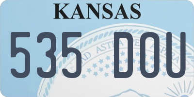 KS license plate 535DOU