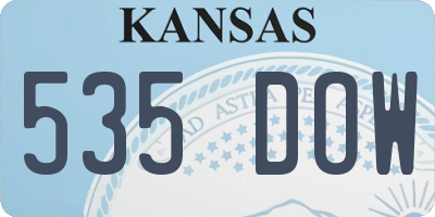 KS license plate 535DOW