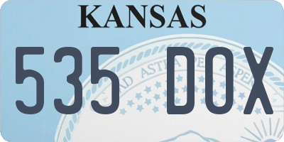 KS license plate 535DOX