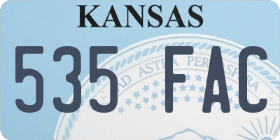 KS license plate 535FAC