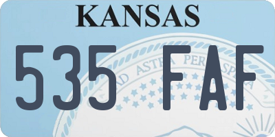 KS license plate 535FAF