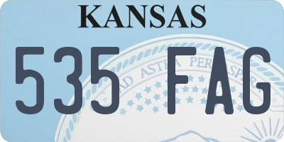 KS license plate 535FAG