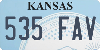 KS license plate 535FAV