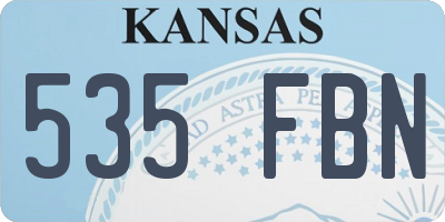 KS license plate 535FBN