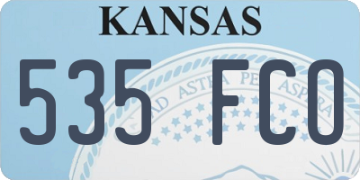 KS license plate 535FCO