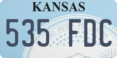 KS license plate 535FDC