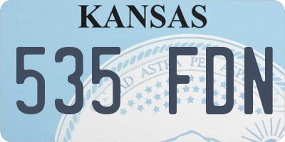 KS license plate 535FDN