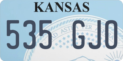 KS license plate 535GJO