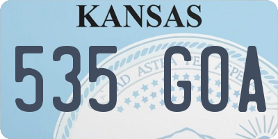 KS license plate 535GOA