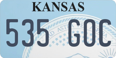 KS license plate 535GOC