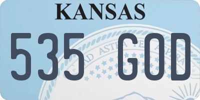KS license plate 535GOD
