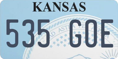 KS license plate 535GOE