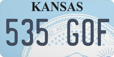 KS license plate 535GOF