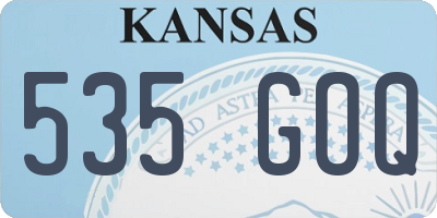 KS license plate 535GOQ