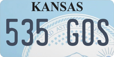 KS license plate 535GOS
