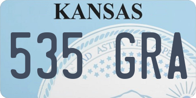 KS license plate 535GRA