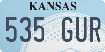 KS license plate 535GUR