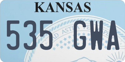 KS license plate 535GWA
