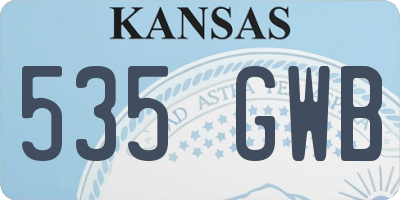 KS license plate 535GWB