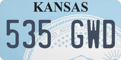 KS license plate 535GWD