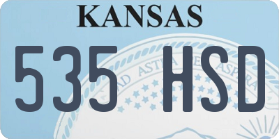 KS license plate 535HSD