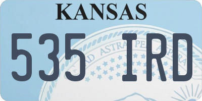 KS license plate 535IRD