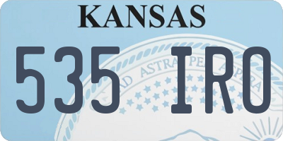 KS license plate 535IRO