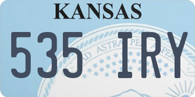 KS license plate 535IRY