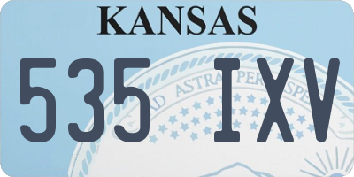 KS license plate 535IXV
