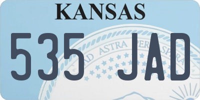 KS license plate 535JAD