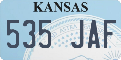 KS license plate 535JAF