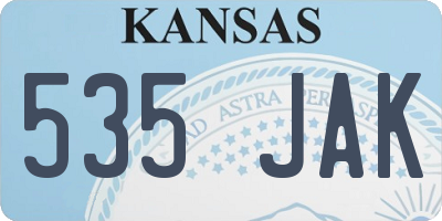 KS license plate 535JAK
