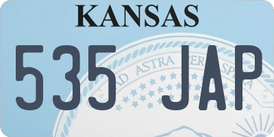 KS license plate 535JAP