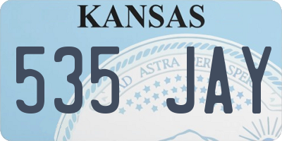 KS license plate 535JAY