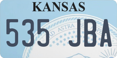 KS license plate 535JBA