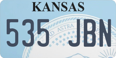 KS license plate 535JBN