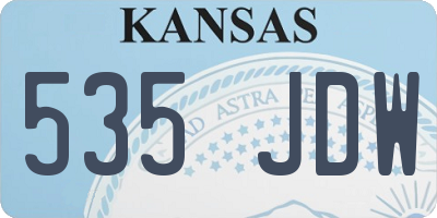 KS license plate 535JDW
