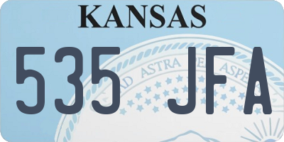 KS license plate 535JFA