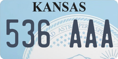 KS license plate 536AAA