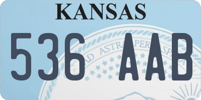 KS license plate 536AAB