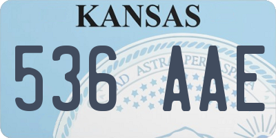 KS license plate 536AAE