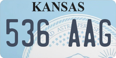 KS license plate 536AAG