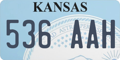 KS license plate 536AAH