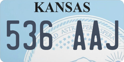 KS license plate 536AAJ