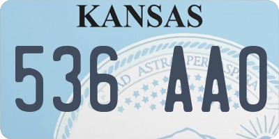 KS license plate 536AAO