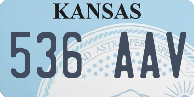 KS license plate 536AAV