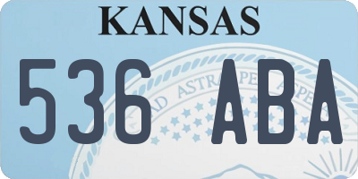 KS license plate 536ABA