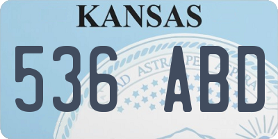 KS license plate 536ABD